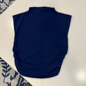 Reformation Knit Top with Mock Neck in Navy